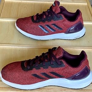 Adidas Cloudfoam sneakers red, burgundy & black tennis shoes men’s size 8